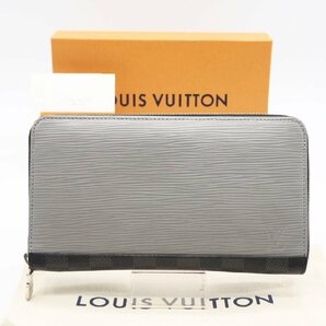 ☆安心の３大保証☆ Bランク ≪LOUIS VUITTON ルイ ヴィトン /ジッピーウォレット≫ M62930 エピ×グラフィット オーガナイザー グレー 青の画像1