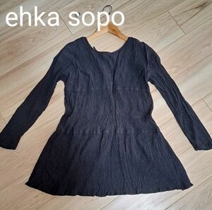 ehka sopo エヘカソポ　チュニック　黒 トップス