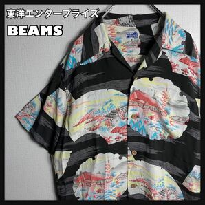 【美品】東洋エンタープライズ x BEAMS　アロハシャツ　半袖シャツ　開襟　M
