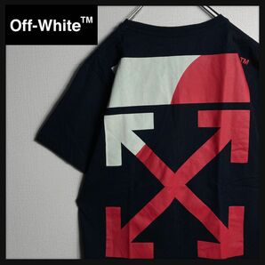 【即完売モデル】オフホワイト　クロスアロー　ロゴ入りTシャツ　M　黒　ブラック