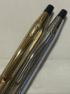 クロスボールペン2本ツイストタイプ シルバーカラー＆ゴールドカラー