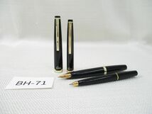 コBH-71【筆記未確認】パイロットPILOT■万年筆 エリートElite ペン先18K-750 M 中字/ボールペン■筆記用具 文房具■ブラック×ゴールド_画像1