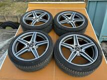 18インチ 4本 PCD112 8J +45 CB66.6 ★ベンツ用 Aクラス Bクラス W222純正タイプ？AMGタイプ？ 社外アルミ 225/40R18 ●本州内送料無料_画像1