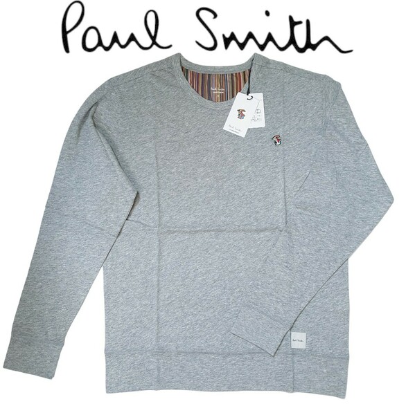 新品 ポールスミス Paul Smith 長袖Tシャツ M マルチストライプ ラビット ウサギ 長袖カットソー グレー杢