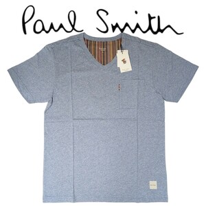新品 Paul Smith ポールスミス 半袖Tシャツ M マルチストライプ サックス ラウンジウェア LOUNGE WEAR メンズ 春 夏