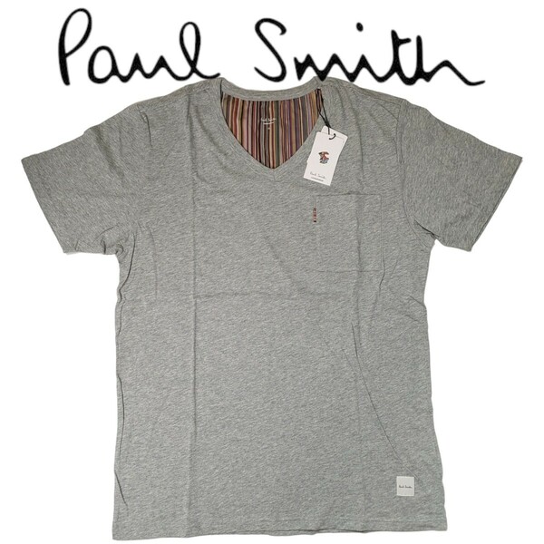 新品 Paul Smith ポールスミス 半袖Tシャツ LL マルチストライプ グレー杢 ラウンジウェア LOUNGE WEAR メンズ 春 夏