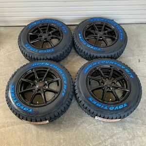 【SEIN EK】TOYOオープンカントリーRT 165/80R14ホワイトレターチューナーサイズ　リフトアップ軽トラ軽バン 5.5J+43 ブラック