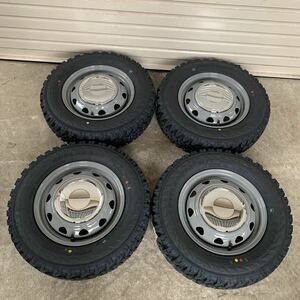 【ネオキャロ】ヨコハマジオランダーG003◆145/80R12 軽バン軽トラ　N-VANアクティサンバー ハイゼット グレー・クローム　4本セット