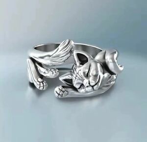 Silver925 Vintage Cat Cring Unisex Cat