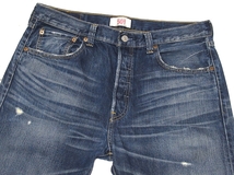 美品 Levi's リーバイス 501 08501-01 リッチダークブルー ダメージ加工 インディゴ ストレート デニムパンツ ジーンズ W34 メンズ_画像3