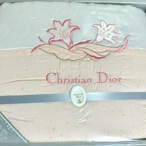 ★ Christian Dior クリスチャンディオール キルトケット ピンク系 145×200cm 刺繍 の画像2