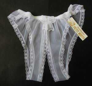 【新品未使用】Lady's ショーツ [シースルー総レース・股開き・・・NYLON100％] (サイズ:Ｍ／白[White]色)…ゆうパケット(秘匿で)発送OK 