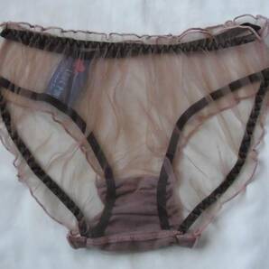 【新品未使用】Lady's ショーツ [シースルー総レース・・・NYLON＋他] (サイズ:Ｍ程度／ブラウン[Brown]色)…ゆうパケット(秘匿で)発送OK の画像4