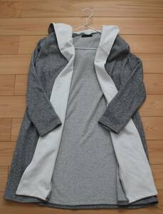 * wing INGNI* adult .. casual sa. feather woven .. stylish! with a hood .... sweat jacket cardigan M gray lady's now .