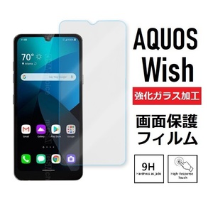 AQUOS wish 画面保護フィルム　強化ガラス加工