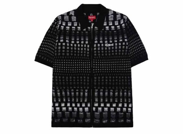 Supreme Gradient Grid Zip Up Polo Black Mサイズ