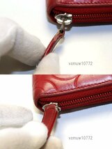 希少美中古■CHANEL 16番台 カメリア SV金具 レザー ラウンドファスナー 長財布 シャネル■0418ua303-7D_画像8