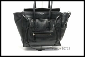 近年モデル希少美中古■CELINE ラゲージ マイクロショッパー レザー トートバッグ セリーヌ■0328qd1212725