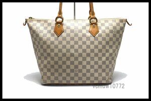 希少美中古■LOUIS VUITTON ダミエアズール サレヤMM レザー ショルダーバッグ ルイヴィトン■0328ac651849