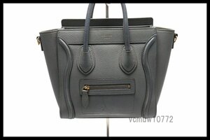 近年モデル希少美中古■CELINE ラゲージ ナノショッパー レザー ハンドバッグ セリーヌ■0328so22-6M