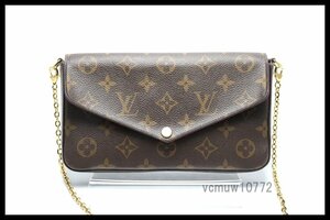 RFIDタグ近年希少美中古■LOUIS VUITTON モノグラム ポシェットフェリシー レザー チェーンウォレット 長財布 ルイヴィトン■0404ew28527