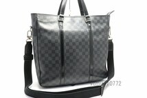 近年モデル希少美中古■LOUIS VUITTON ダミエグラフィット タダオ レザー 2way トートバッグ ルイヴィトン■0404rw1364946_画像4