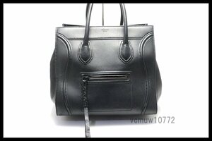 希少美中古■CELINE ラゲージ ファントムショッパー レザー トートバッグ セリーヌ■0404nr29701