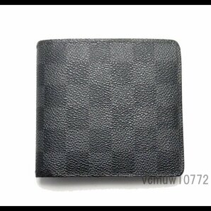 近年モデル希少美中古■LOUIS VUITTON ダミエグラフィット ポルトフォイユマルコ レザー 2つ折り財布 ルイヴィトン■0411cb1035-4Kの画像1