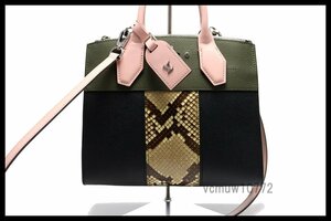 近年モデル希少美中古■LOUIS VUITTON トリヨン シティスティーマーPM パイソン×レザー 2way ハンドバッグ ルイヴィトン■0321sc19806