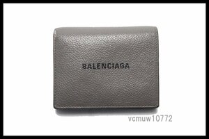 近年モデル希少美中古■BALENCIAGA キャッシュロゴ レザー 2つ折り財布 バレンシアガ■0425we1605-6M
