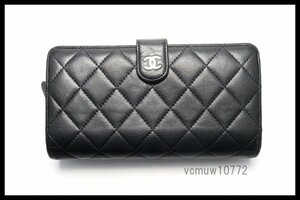 希少美中古■CHANEL 17番台 マトラッセ SV金具 レザー 2つ折り財布 シャネル■0425nc334-7D