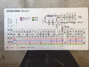 路線図　新宿線　看板　鉄道　停車駅ごあんない