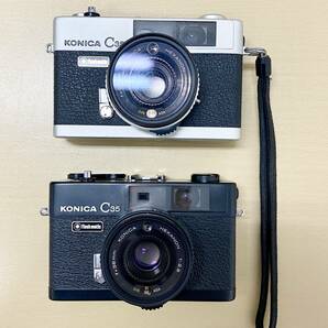 【まとめ出品】 2台 Konica C35 Flashmatic シルバー ブラック コニカ フィルムカメラ コンパクトカメラ 動作未確認 ジャンク扱い 中古品の画像2