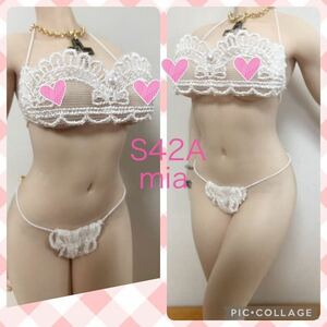 S42AチュールネットWhite／ファイセン／コスチューム／ランジェリー3点セット　Mia