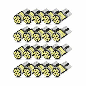 T10 LED ウェッジ バルブ ホワイト 6000K CANBUS キャンセラー ポジションランプ ナンバー灯 ルームランプ トランク灯 20個セット N519の画像2