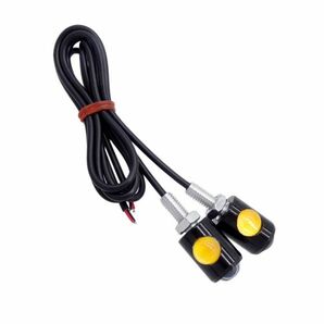 12V LED ミニ ウインカー 超小型 オートバイ 極小 アンバー 防水 スモール バイク 原付 ライト 高輝度 汎用 4個セット N527の画像3