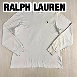 RALPH LAUREN ラルフローレン 長袖Tシャツ M ホワイト 刺繍ポニー