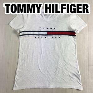 TOMMY HILFIGER トミー ヒルフィガー 半袖Tシャツ XS ホワイト ビッグロゴ フラッグ