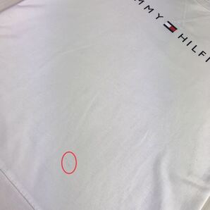 TOMMY HILFIGER トミー ヒルフィガー S 長袖Tシャツ ホワイト ビッグロゴ ライン プリントロゴ フラッグロゴ ロンTの画像5