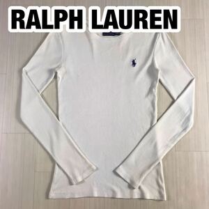 RALPH LAUREN ラルフローレン 長袖Tシャツ XS ホワイト 刺繍ポニー