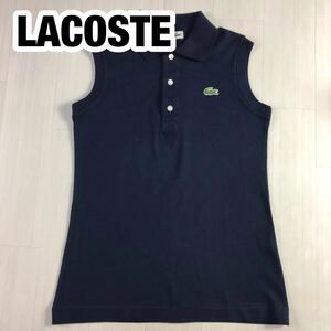 LACOSTE ラコステ ノースリーブポロシャツ レディースサイズ 42 ネイビー ワニ