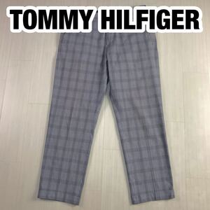 TOMMY HILFIGER トミー ヒルフィガー スラックス グレー チェック柄 パンツ