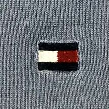 TOMMY HILFIGER トミー ヒルフィガー 半袖Tシャツ S くすみブルー 刺繍ロゴ フラッグ 刺繍ステッチ_画像6