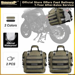 Rhinowalk-バイク用クイックリリースサイドバッグ 2ピース 20lモーター付きスーツケース 防水ラゲッジバッグ