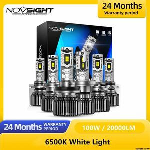 Novsight-ヘッドライト用LEDフォグランプ H7 h4 h11 9005 9006 hb3 hb4 9012 6500k 100W 2 2000lm 12V