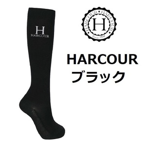 HARCOUR ブラック　ライディングソックス 　乗馬靴下　乗馬用品 馬術