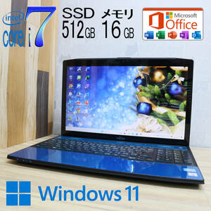 ★美品 最上級4コアi7！新品SSD512GB メモリ16GB★A77J Core i7-3632QM Webカメラ Win11 MS Office2019 Home&Business ノートPC★P68717