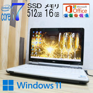 ★美品 YAMAHA♪最上級4コアi7！新品SSD512GB メモリ16GB★LL750/F Core i7-2670QM Win11 MS Office2019 Home&Business ノートPC★P69102