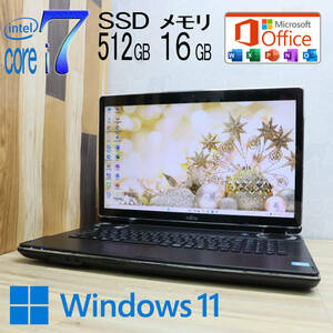 ★中古PC 最上級4コアi7！新品SSD512GB メモリ16GB★NH77/ED Core i7-2670QM Win11 MS Office2019 Home&Business 中古品 ノートPC★P69070