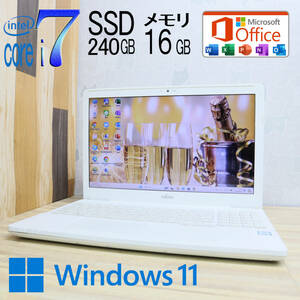 ★中古PC 最上級6世代4コアi7！新品SSD240GB メモリ16GB★A50A Core i7-6700HQ Webカメラ Win11 MS Office2019 Home&Business★P69435